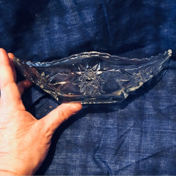Intricate Cut Glass Decorative starburst candy dish - Picture 3 of 10